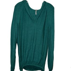 Free People hooded tunic jade green size M